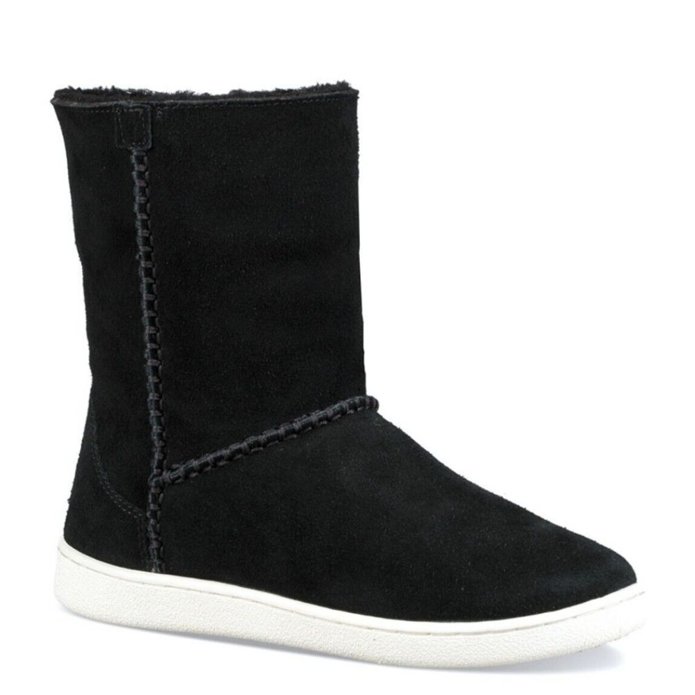 UGG Mika Classic Suede Sheerling Black Boot Sneaker Sz 6